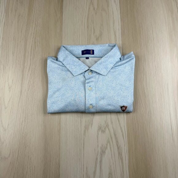 Stitch Mens Light Blue Short Sleeve Paisley Print Summer Polo Shirt Size XL - Picture 10 of 10